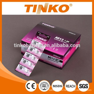 Batería de pilas alcalinas de botón de "TINKO" AG13 LR44 10pcs/tarjeta